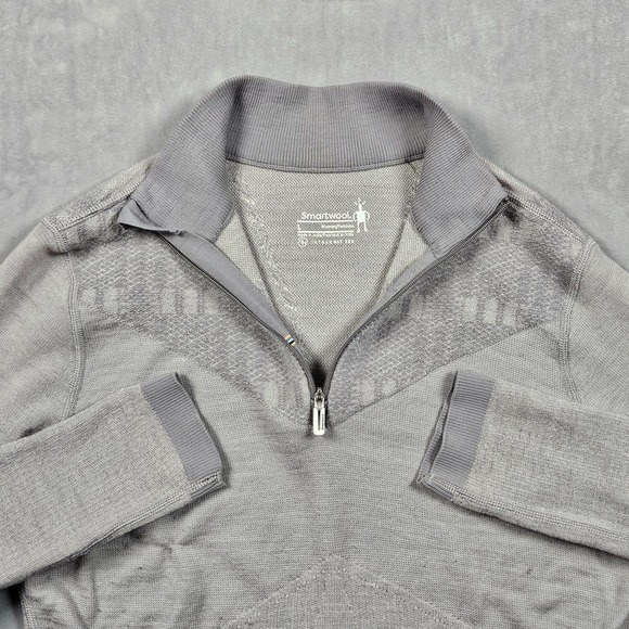 Smartwool Tops - Smartwool Intraknit 250 Sweatshirt Womens Large Gray 1/4 Zip Merino Baselayer